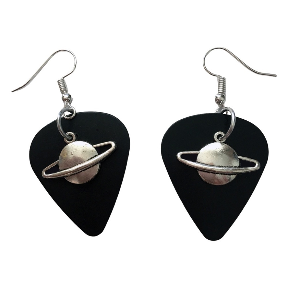 Hand Crafted Earrings Recycled Guitar Picks Dark Days for the Planet